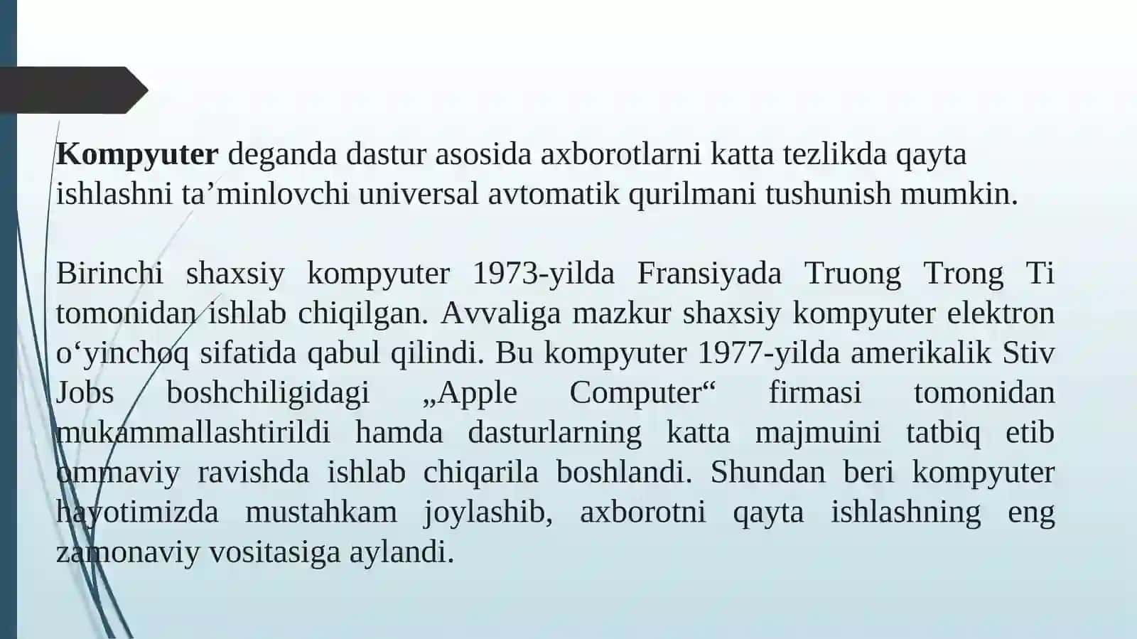 Kompyuter avlodlari va ularning klassifikasiyasi 3