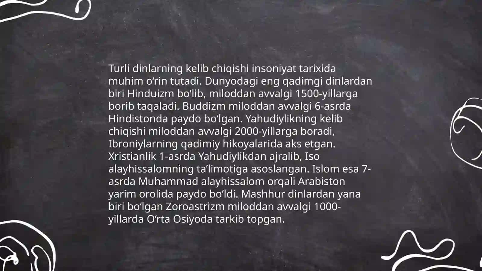 Turli dinlarning kelib chiqishi 3