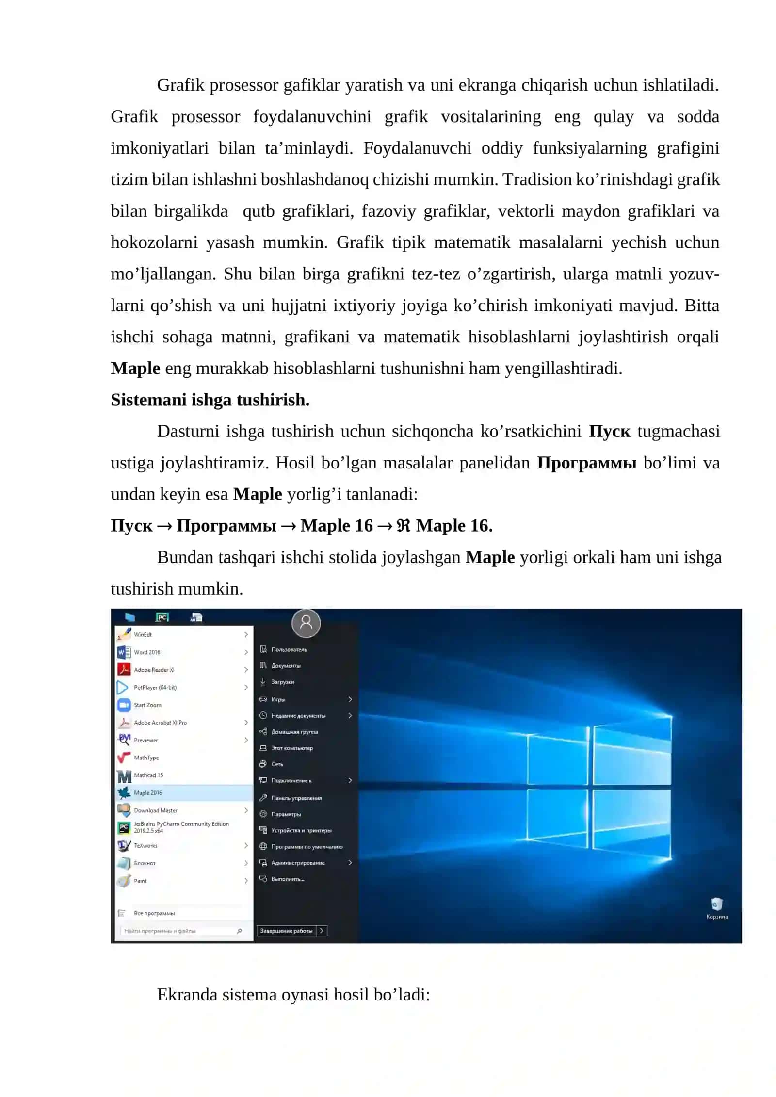 MAPLE TIZIMINING IMKONIYATLARI 3