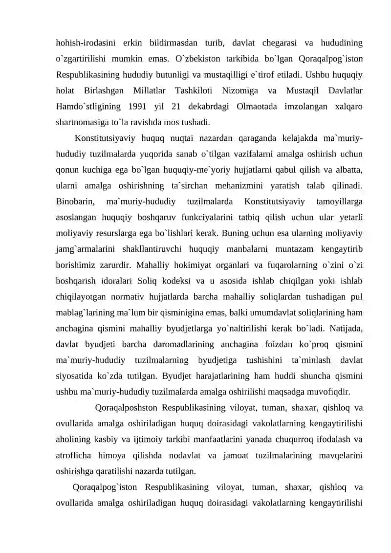 O`zbekiston Respublikasining milliy davlat va ma`muriy hududiy tuzilishi 3