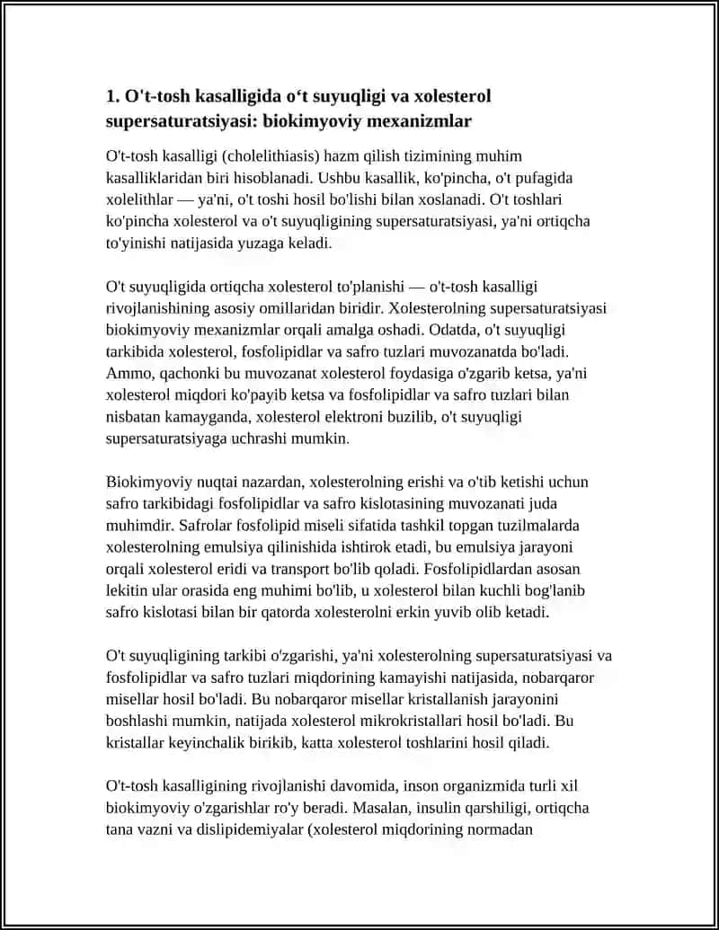 O'T-TOSH KASALLIGINING BIOKIMYOVIY ASOSI VA DAVOLASH 3