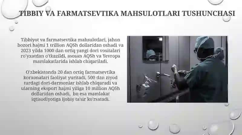 Tibbiy va farmatsevtika mahsulotlari tushunchasi 3