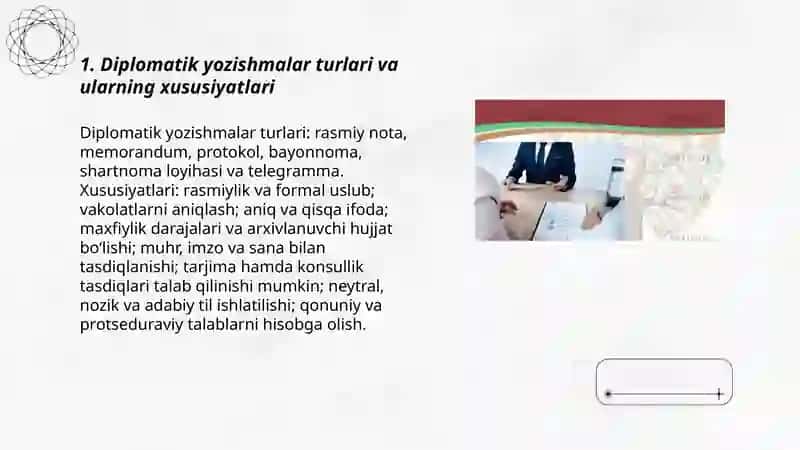 Diplomatik va tijorat yozishmalari 3