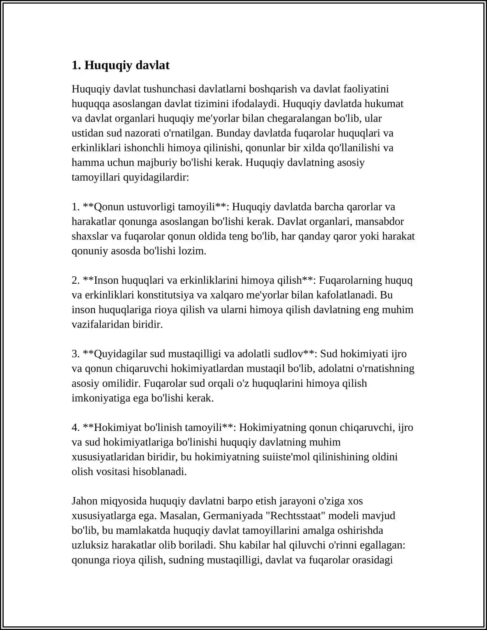 MUSTAQIL ISH Mavzu: HUQUQ VA DAVLAT NAZARIYASINING UMUMIY TA'LIMOTLARI 3