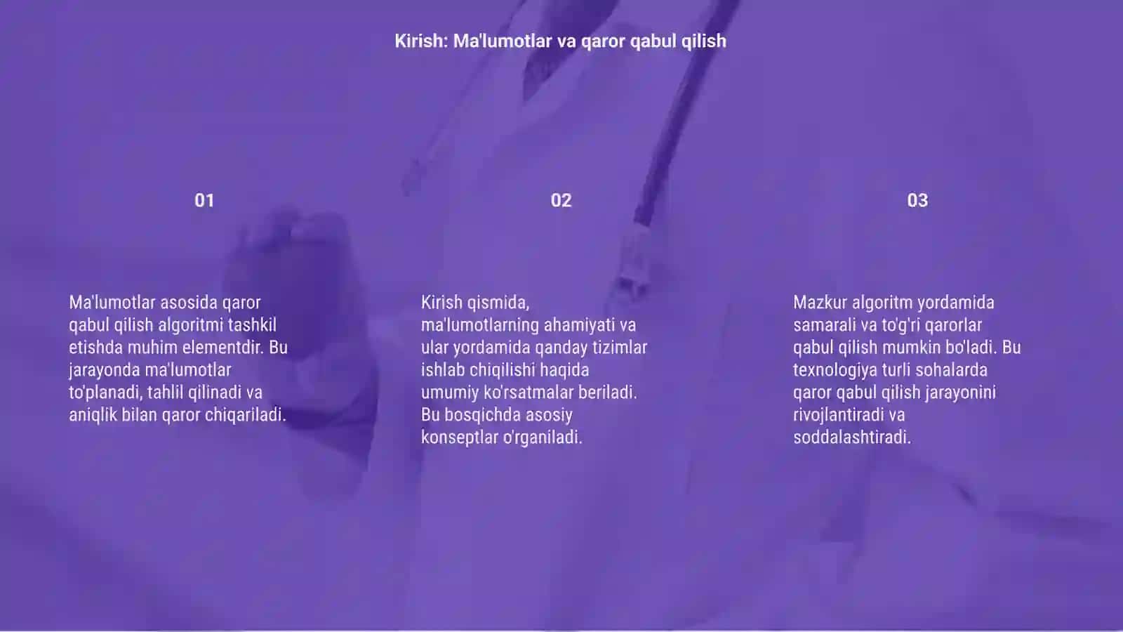 Ma'lumotlar asosida qaror qabul qilish algoritmini ishlab chiqish 3