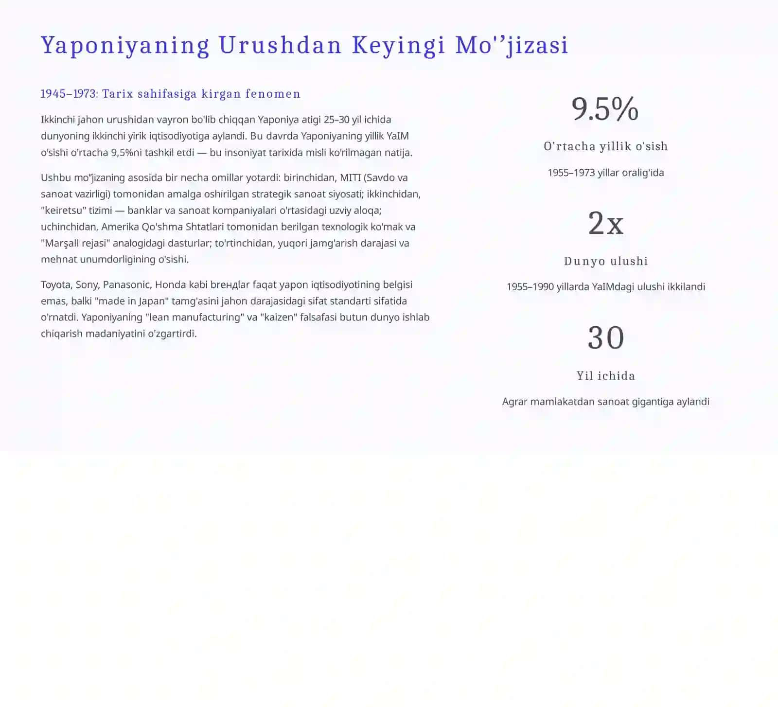 "Iqtisodiy Mo'ʼjiza"lar 3
