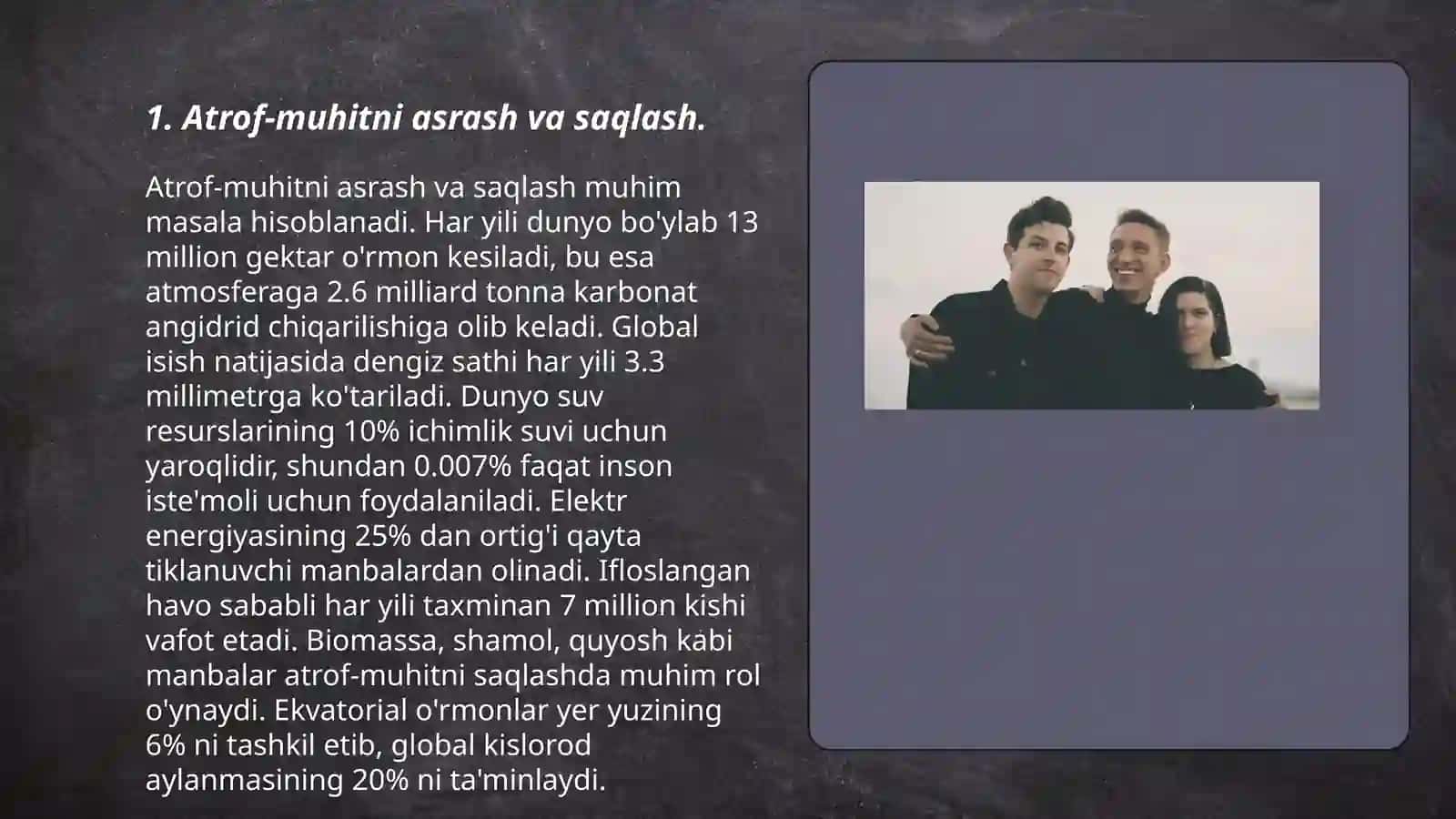 Tabiat va jamiyat ortasidagi oʼzaro munosabatlar 3