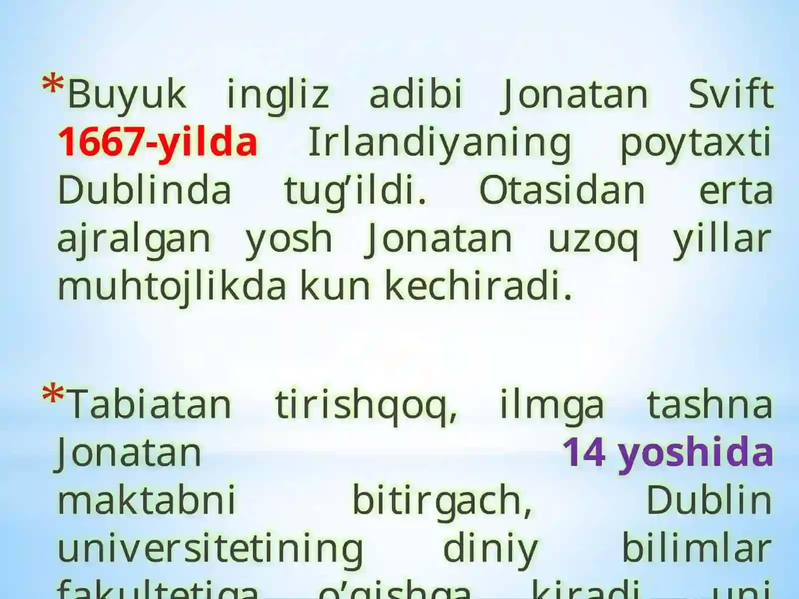 5-sinf Adabiyot Jonatan Svift Gulliverning sayohatlari asari dars taqdimot 3