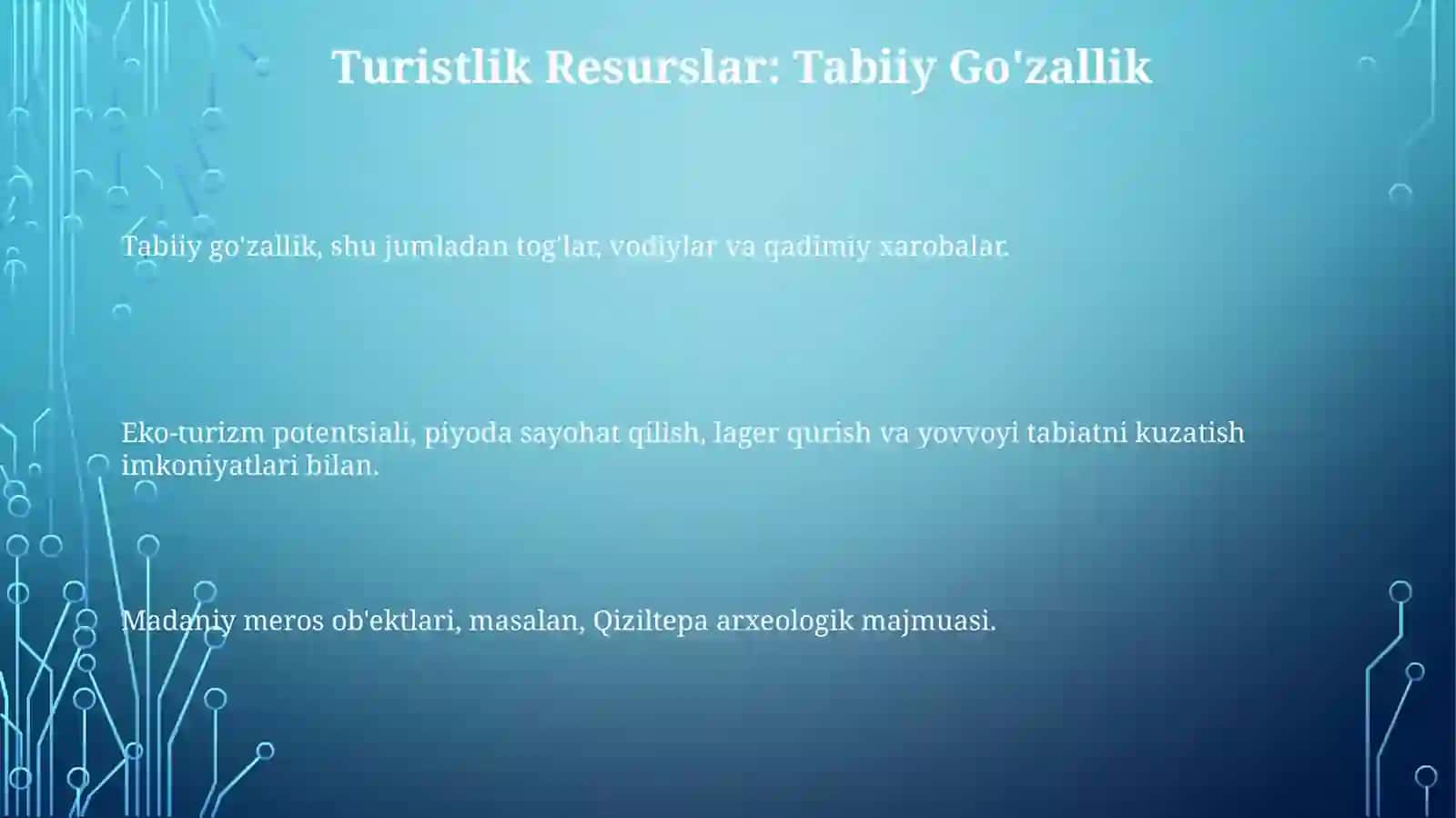 Navoiy viloyati qiziltepa tumanining turistik resurslarini o‘rganish, imkoniyatini ochib berish 3