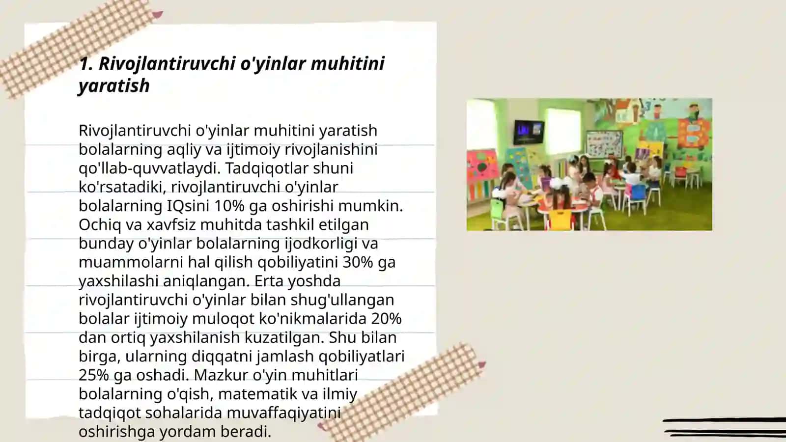 Rivojlantiruvchi o'yinlar muhitini yaratish 3