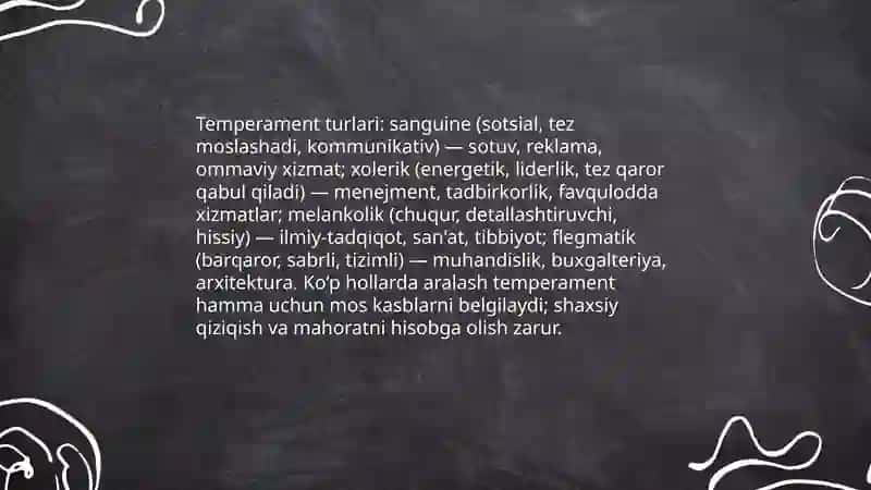 Temperamentlar va kasbiy faoliyatga ta'siri 3