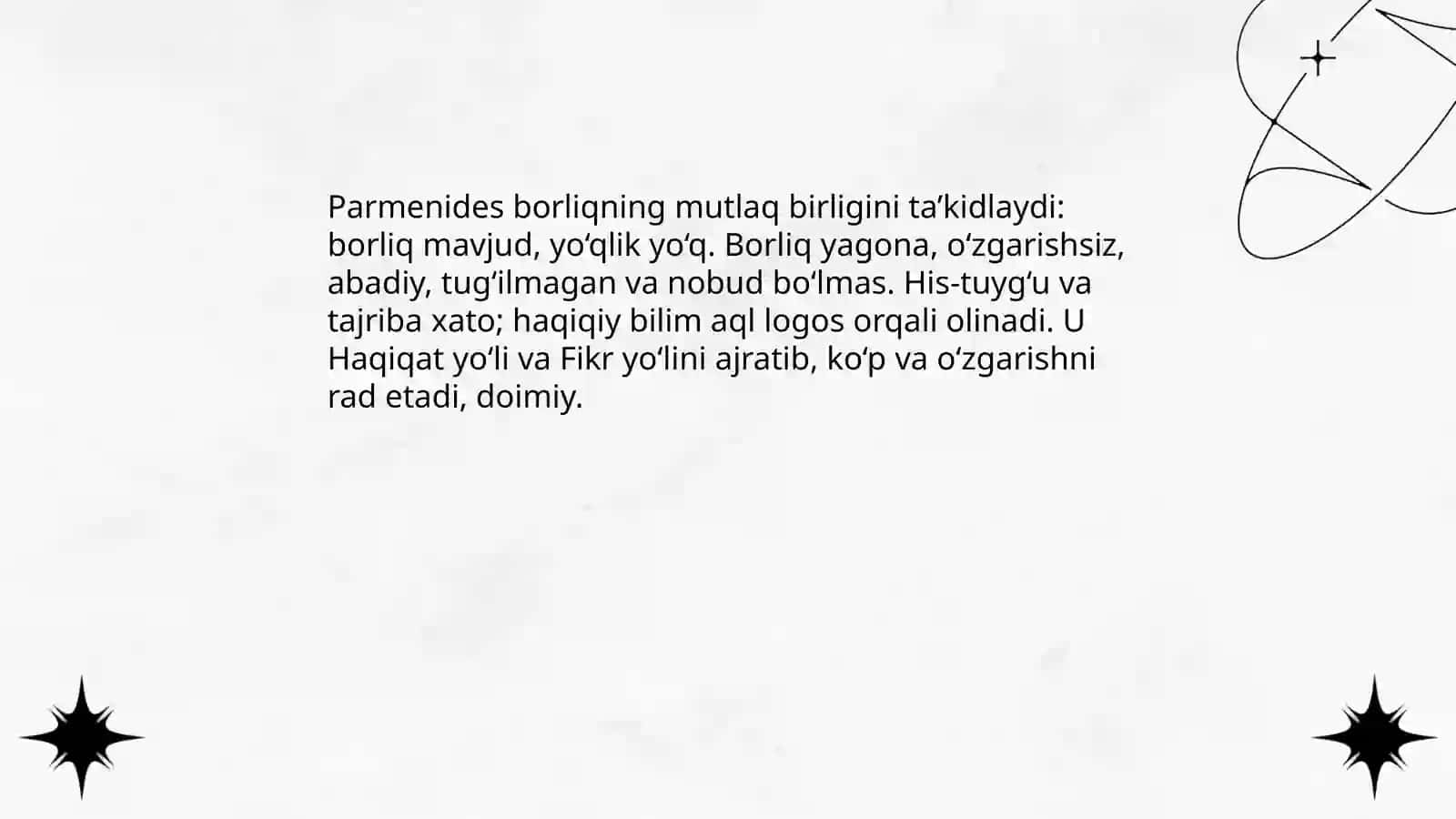 Qadimgi yunon falsafasidan borliq muammosi 3