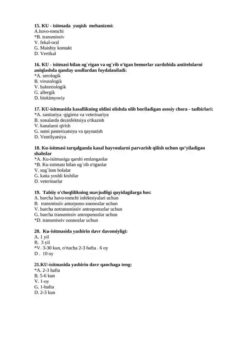 Toshmali tif va Brill kasalligining etiologiyasi, epidemiologiyasi, kasallikning tarqalishida turli klinik shakllarining ahamiyati, profilaktikasi maxsus profilaktikaning samaradorligi, epidemiyaga qarshi chora-tadbirlarni olib borish va o‘choqni epidemiologik tekshirish 3