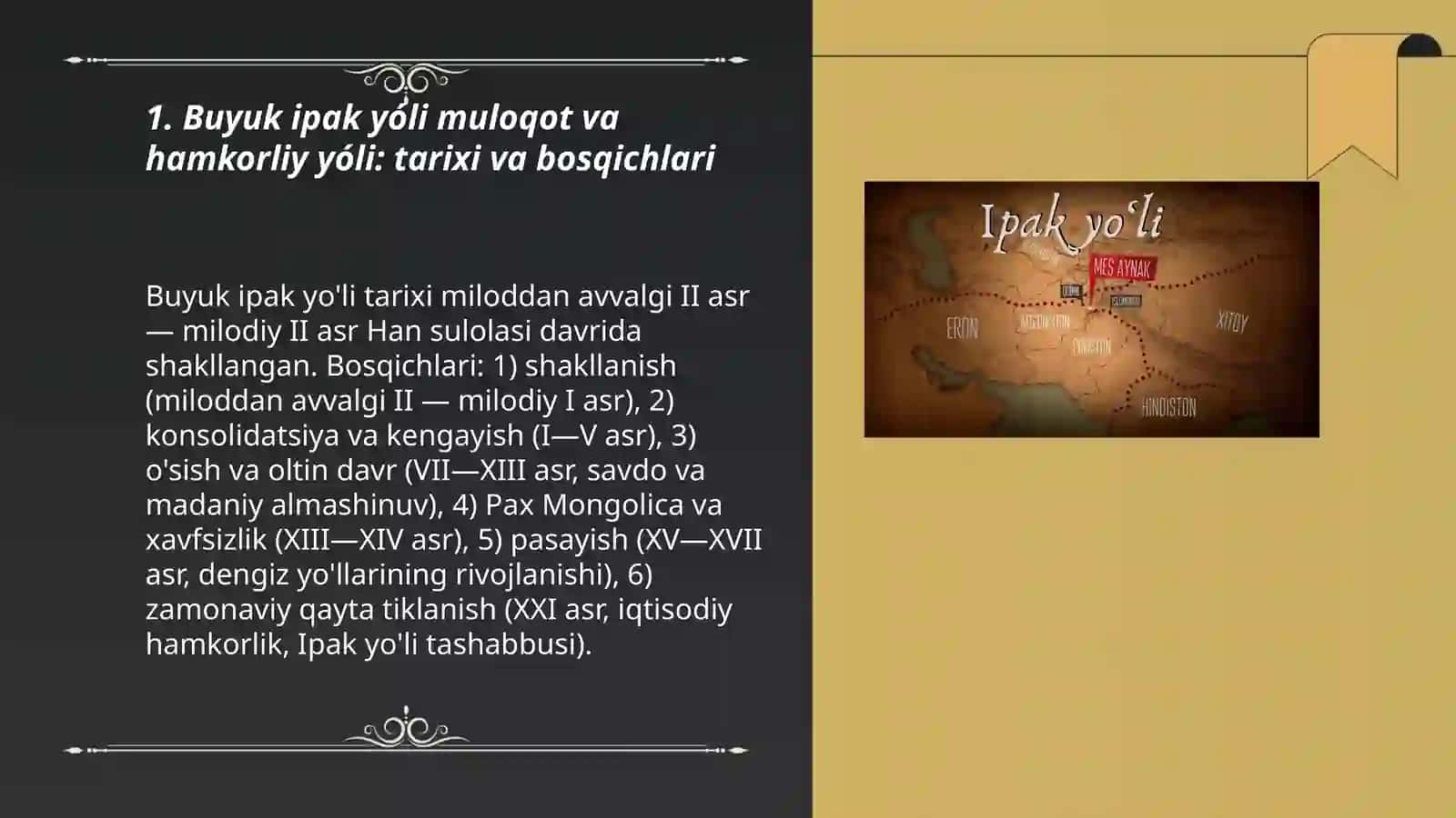 Buyuk ipak yóli muloqot va hamkorliy yóli: tarixi va bosqichlari 3