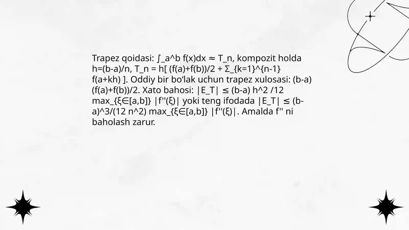 Aniq integralni taqribiy hisoblas formulalari mavzusiga doir mashqlar 3