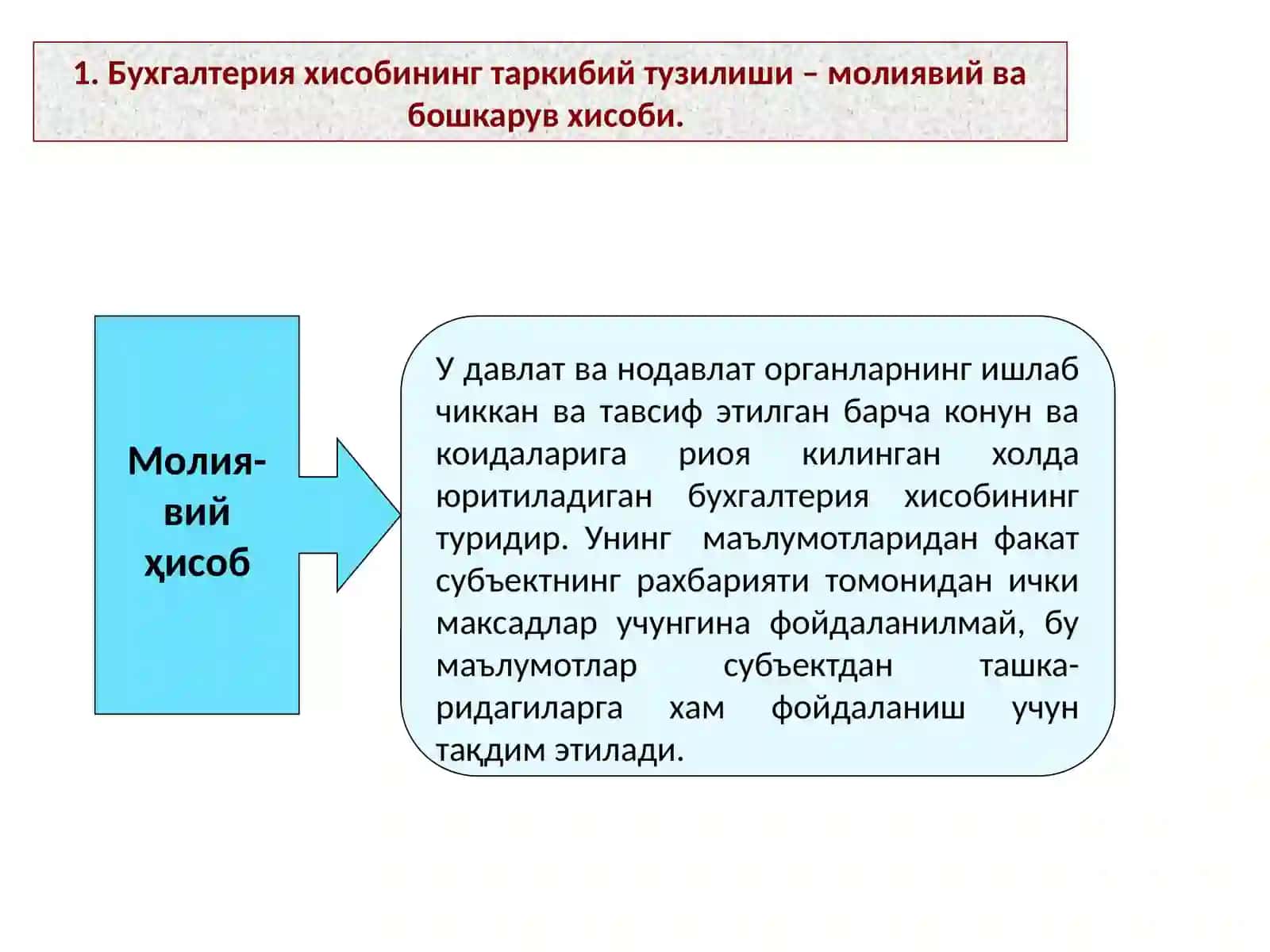 Молиявий ҳисоб фанига кириш 3