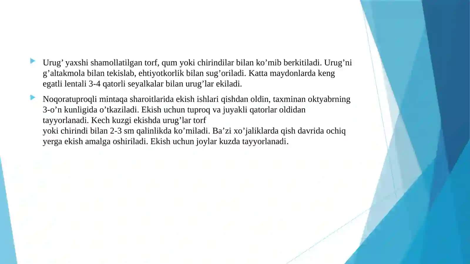 Ko‘chat yetishtirish agrotexnikasi 3
