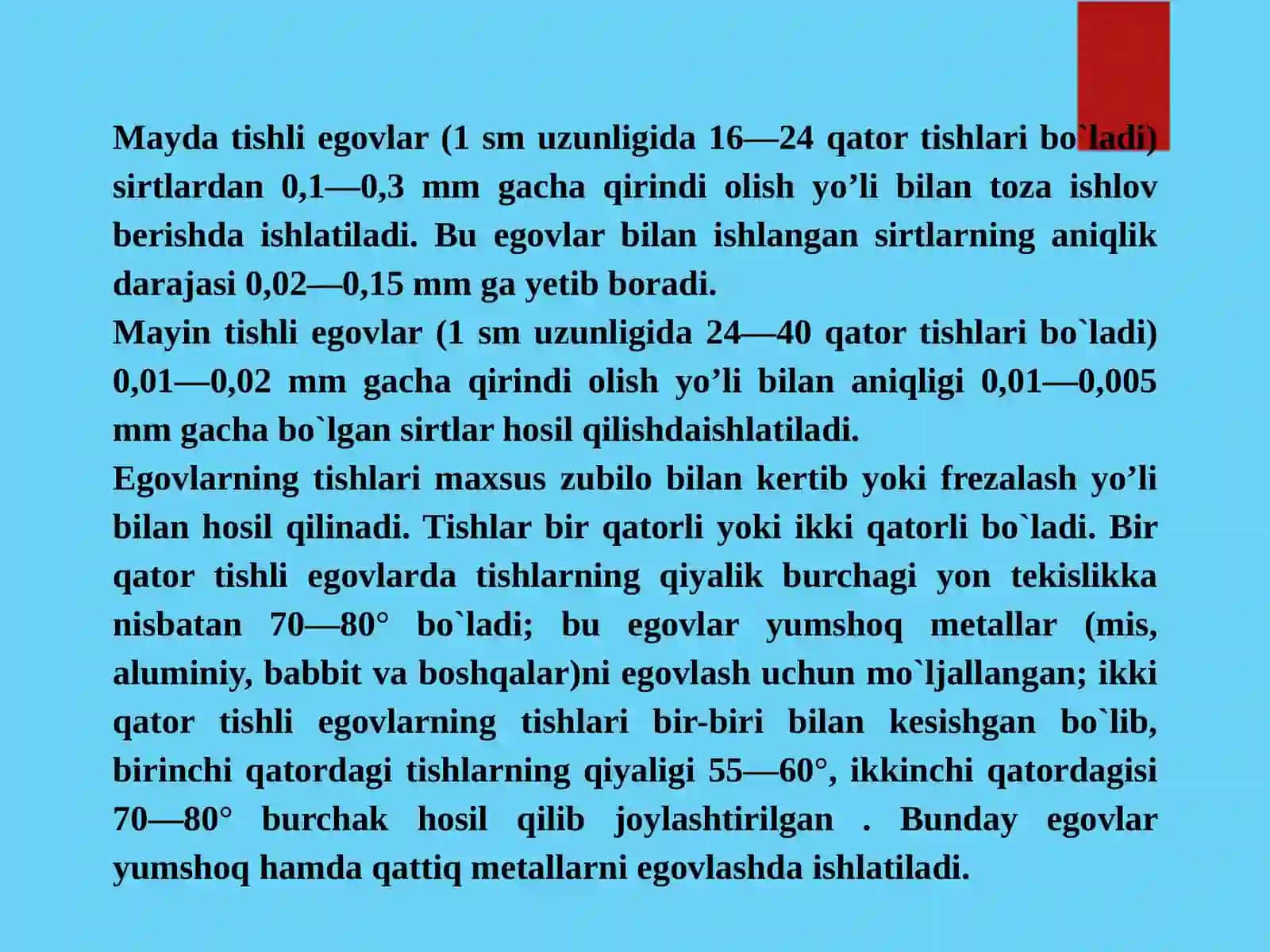 METALLARGA EGOVLASH ORQALI ISHLOV BERISH TEXNOLOGIYASI 3