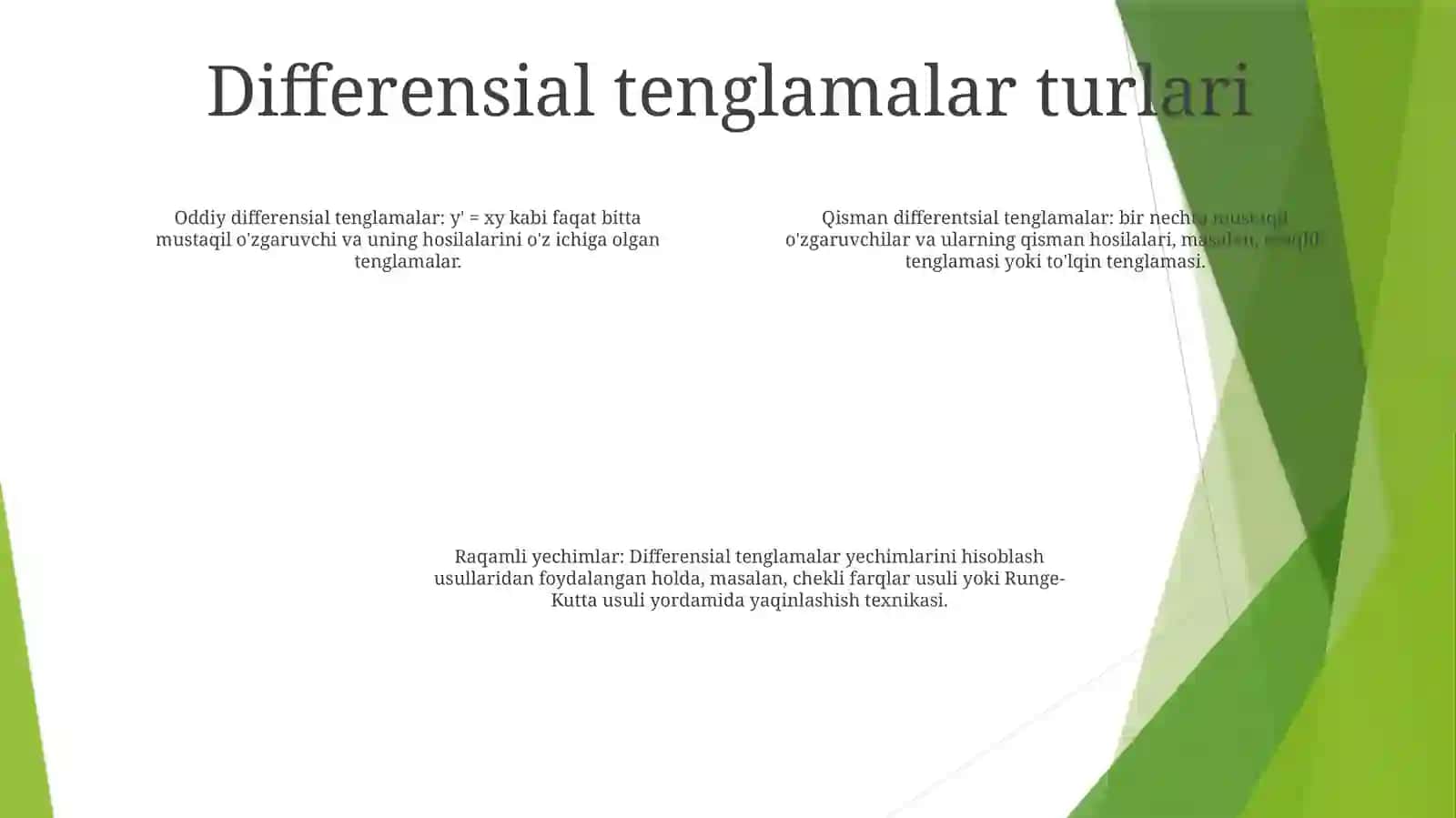 Differensial Tenglamalar Yordamida Turli Fanlarga Oid Masalalar Yechish 3