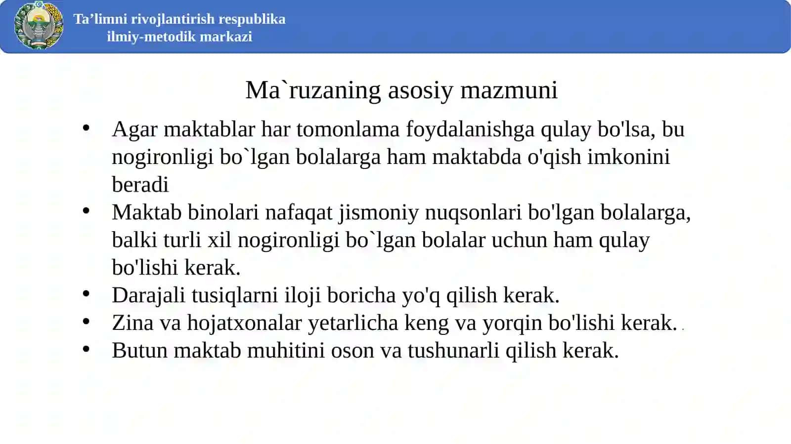 Barcha uchun maktabni qulay sharoitga keltirish 3