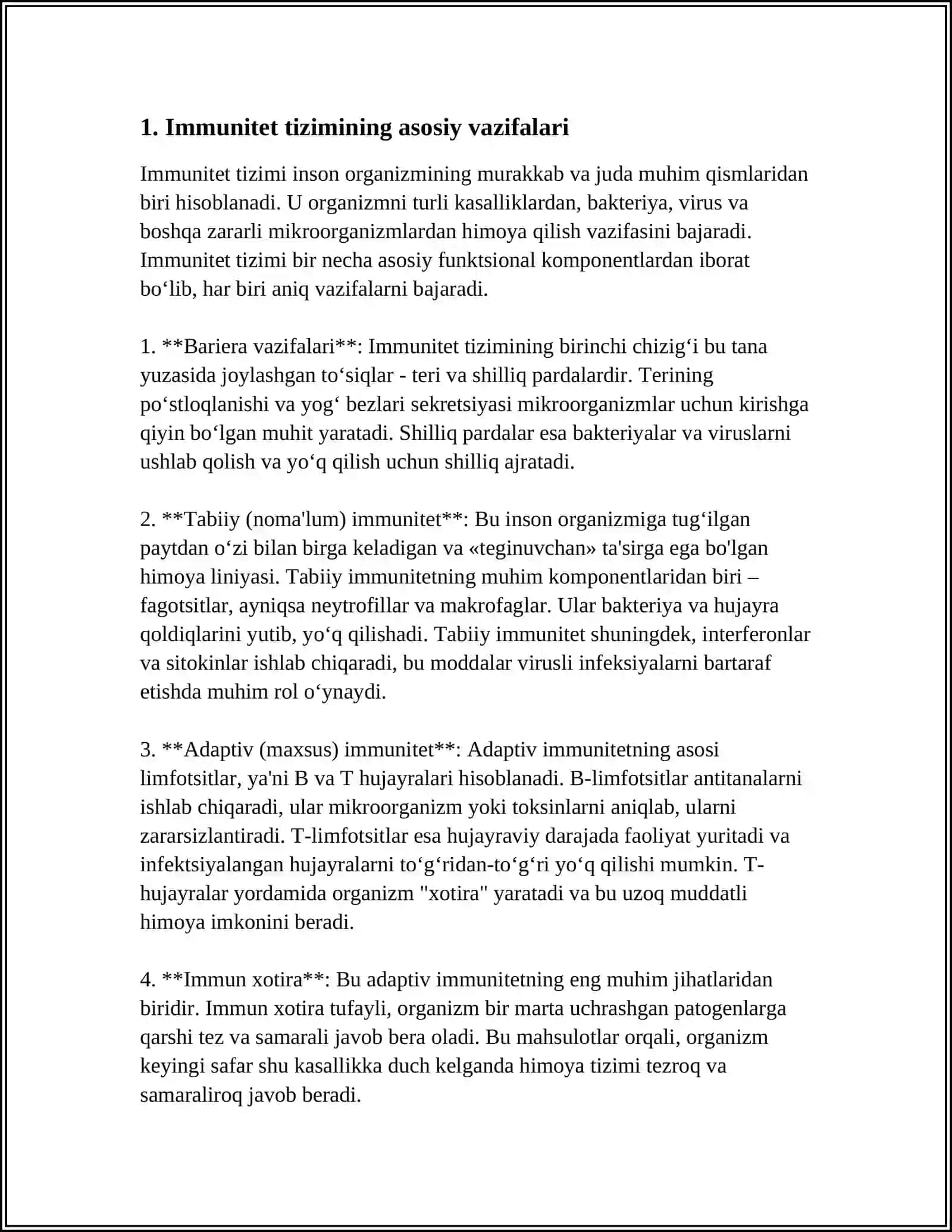 IMMUNITET TIZIMI FAOLYATI BN ZAMBURUG'LI VA PARAZITAR KASALLIKLAR KELIP CHIQISHIDAGI BOG'LIQLIKLAR 3