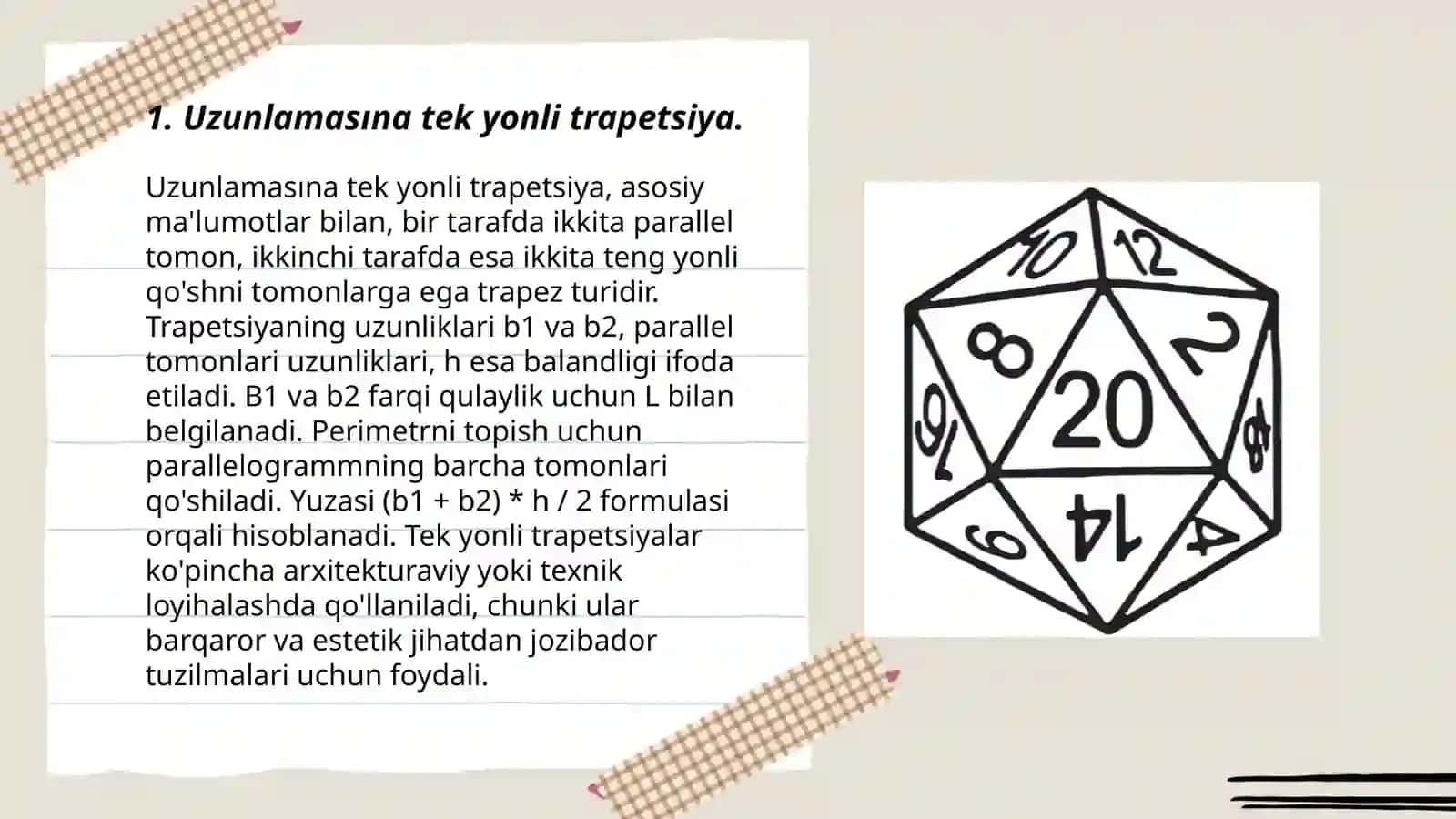 Uzunlamasına tek yonli trapetsiya 3