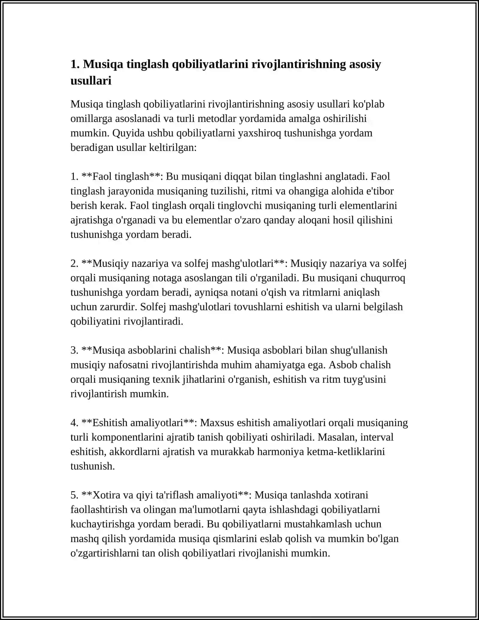 MUSIQA TINGLASH QOBILYATLARINI SHAKLLANTIRISH USLUBLARI VA TEXNALOGIYALARI 3