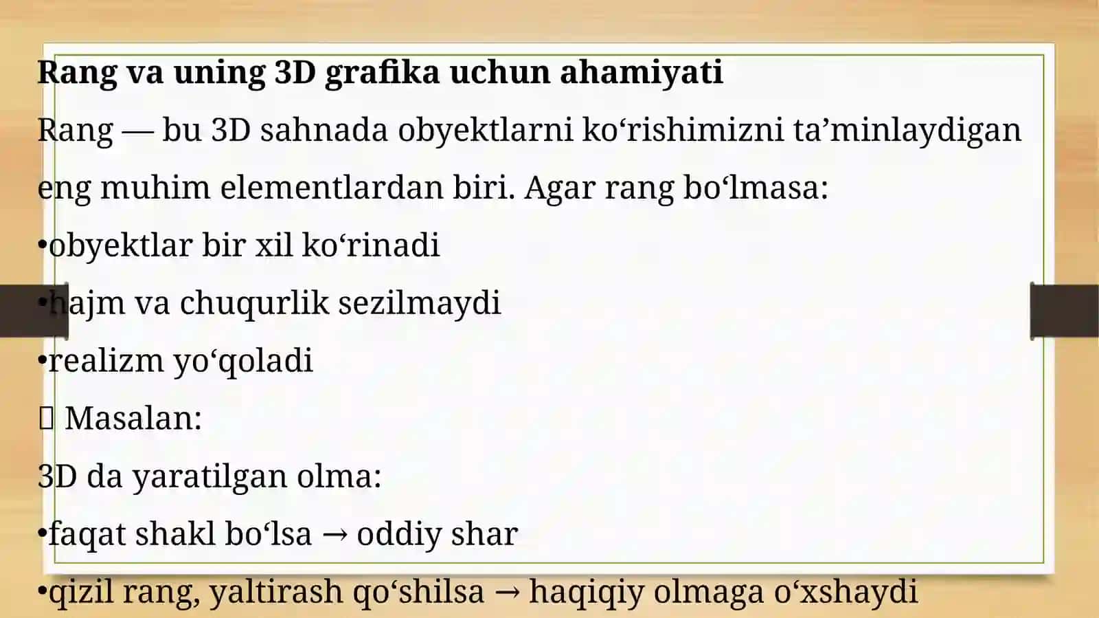 Rang modellari bilan ishlash 3