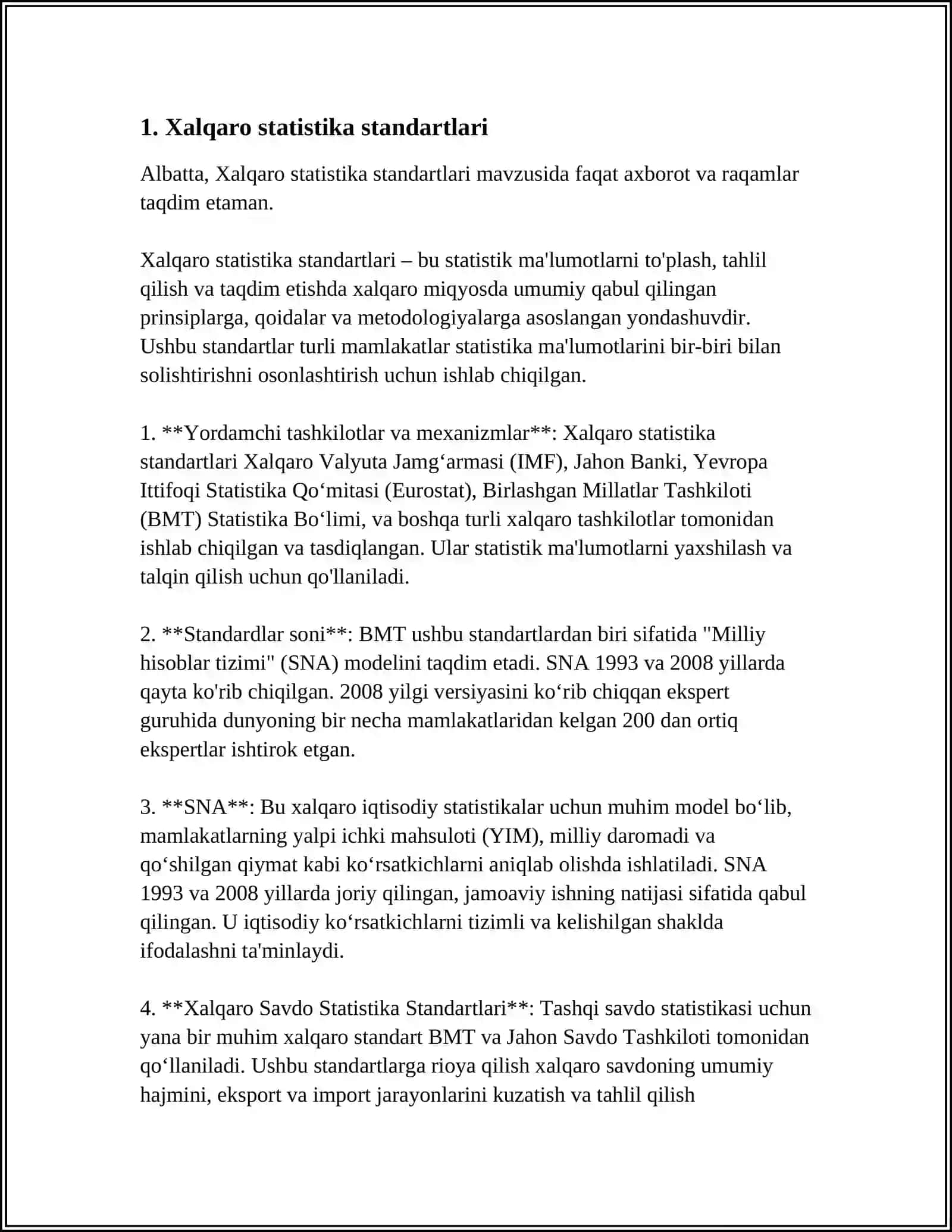STATISTIK TAHLIL QILISHDA QÒLLANILADIGAN XALQARO STANDART KÒRSATKICHLAR 3