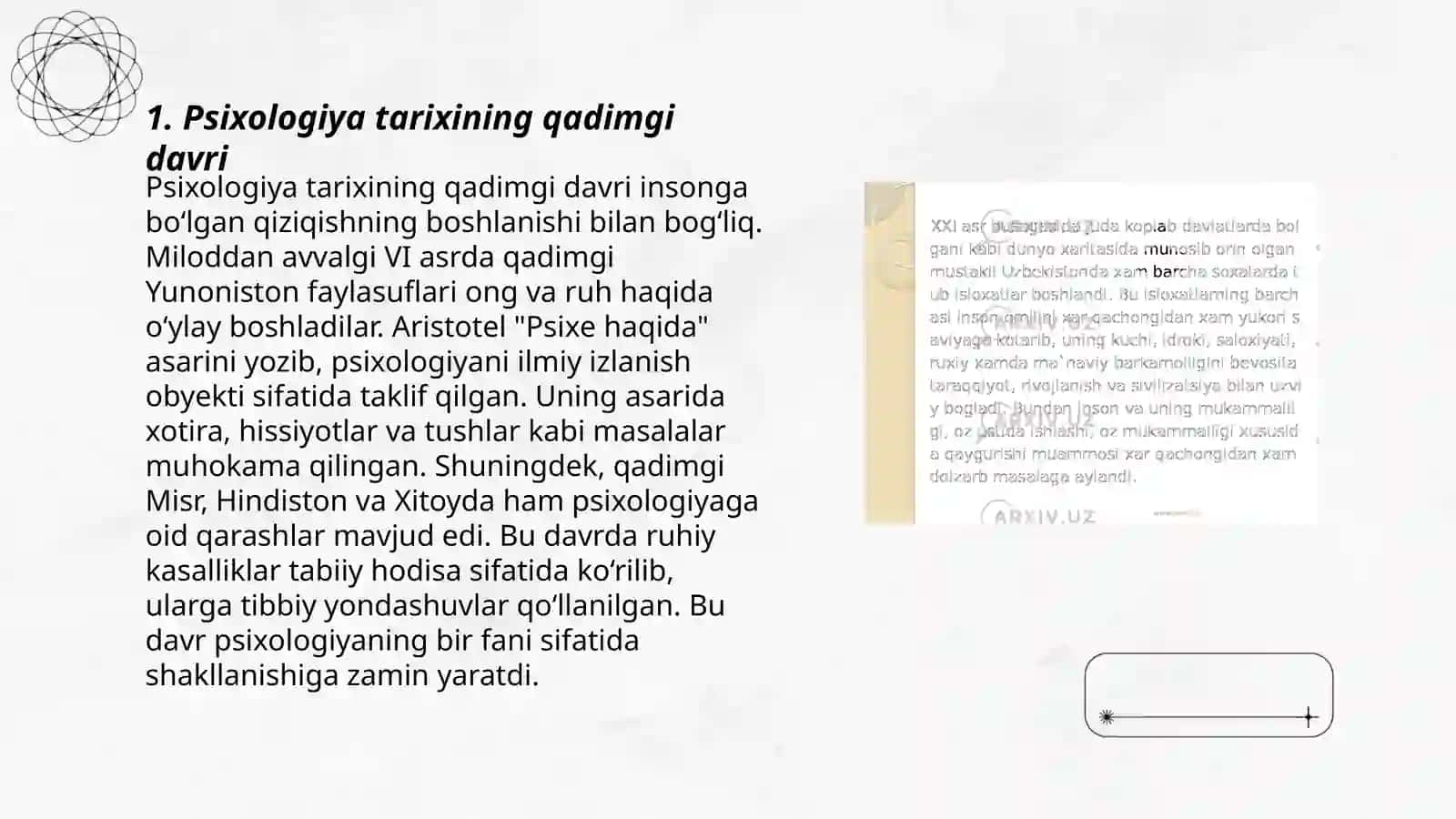 Psixologiya fanining rivojlanish tarixi 3