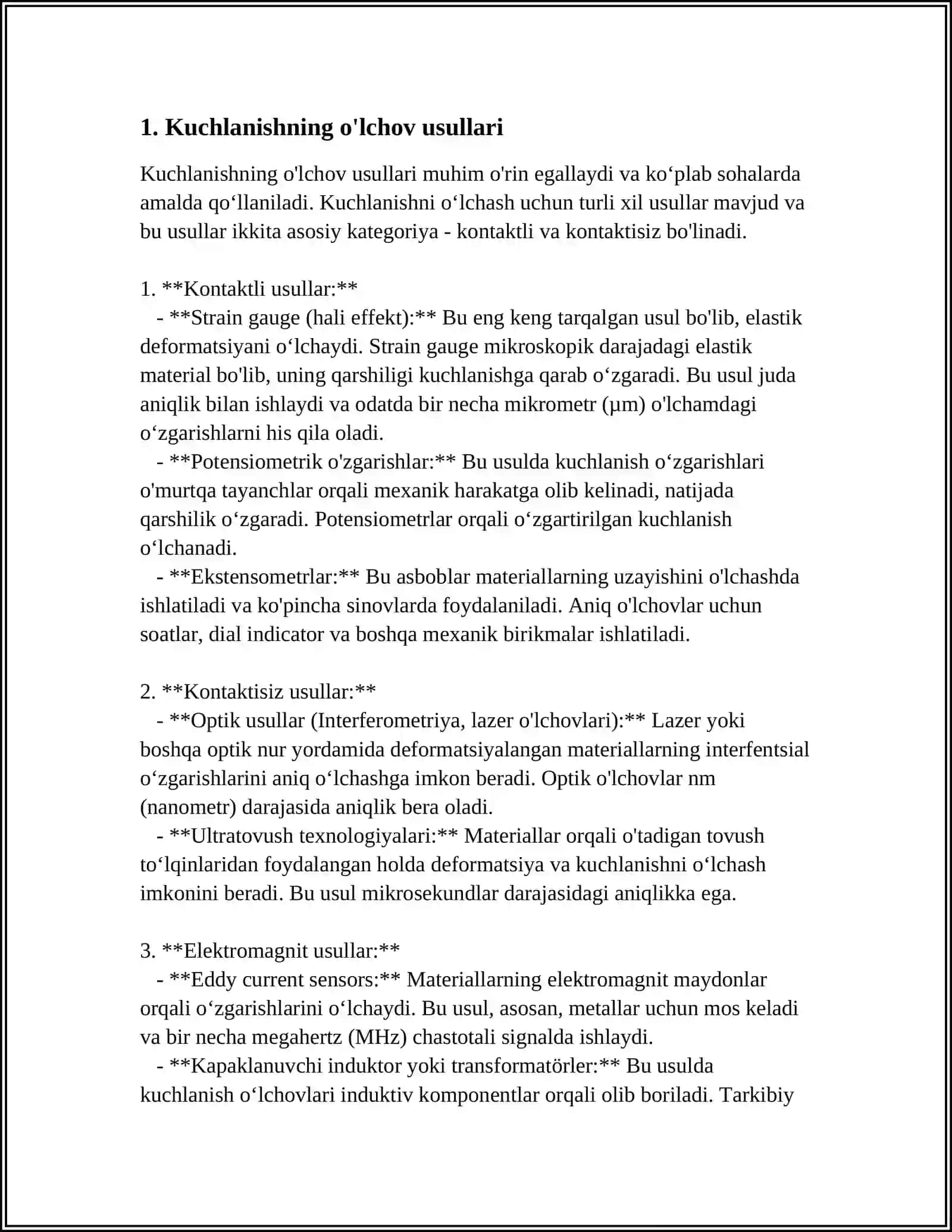 Kuchlanish va Qarshilikning O'zaro Bog'liqligi 3