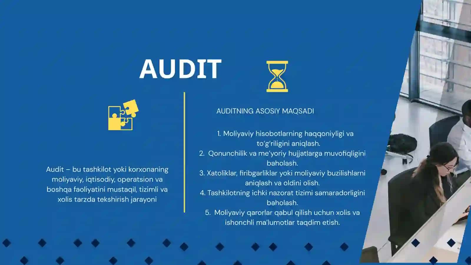 MOLIYAVIY HISOBOTNING AUDITDA QONUNLAR VA ME'YORIY HUJJATLARNI KO'RIB CHIQISH 3