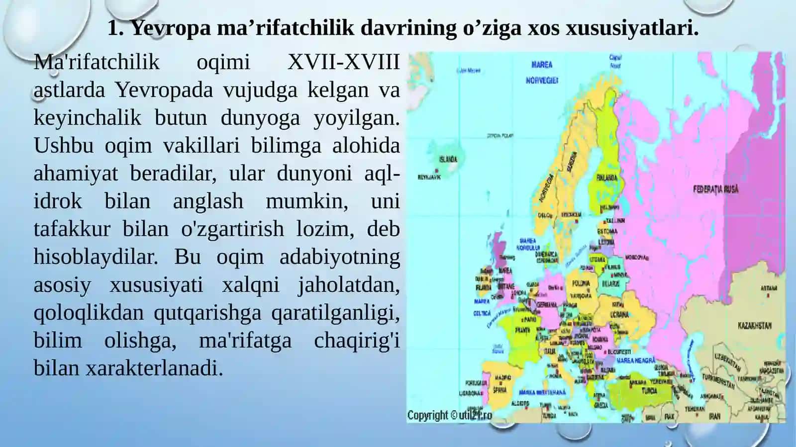 XVI – XVIIIasrlardaYevropadama’rifatchilikasri 3