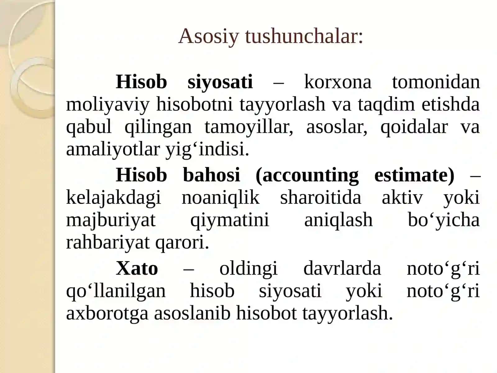 BHXS(IAS) №1 “Moliyaviyhisobotlarnitaqdimetish”standarti 3