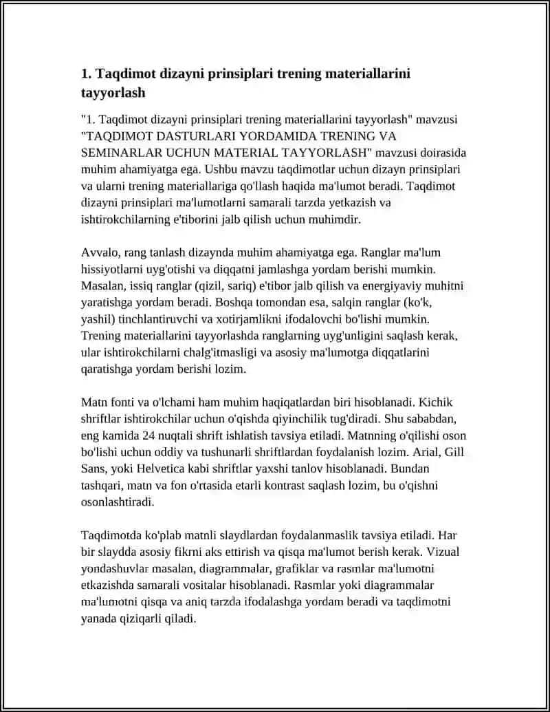 TAQDIMOT DASTURLARI YORDAMIDA TRENING VA SEMINARLAR UCHUN MATERIAL TAYYORLASH 3