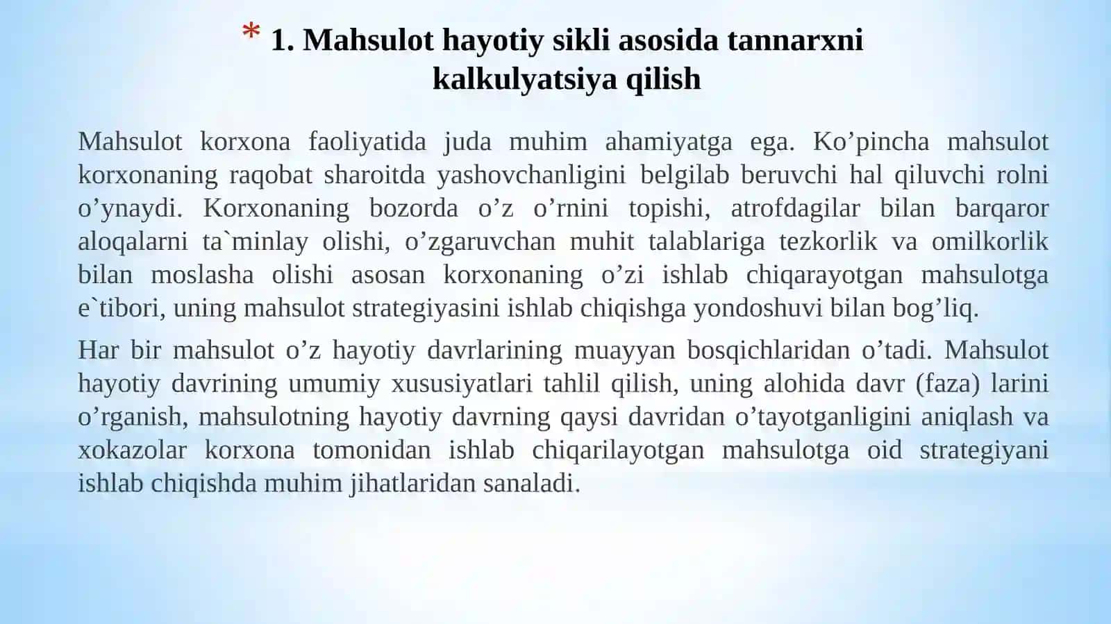 Strategik boshqaruv hisobi xarajatlarni kalkulyatsiya qilish mavzusida taqdimot 3