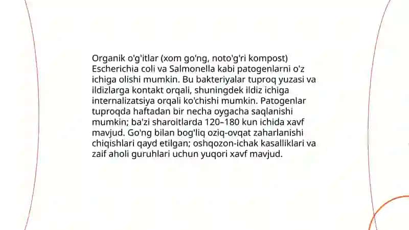 Ildiz mevali sabzavotlar yetishtiriladigan yerlarga organik o'g'itlarni solinmaslik sabablari 3