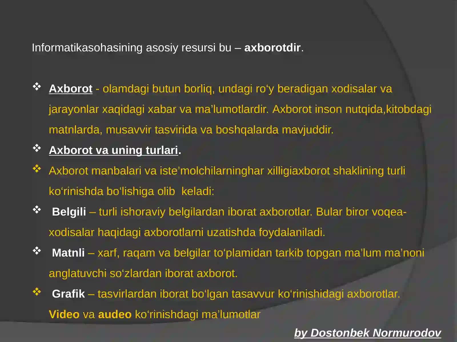 Avtomatlashtirilgan axborot tizimlari 3