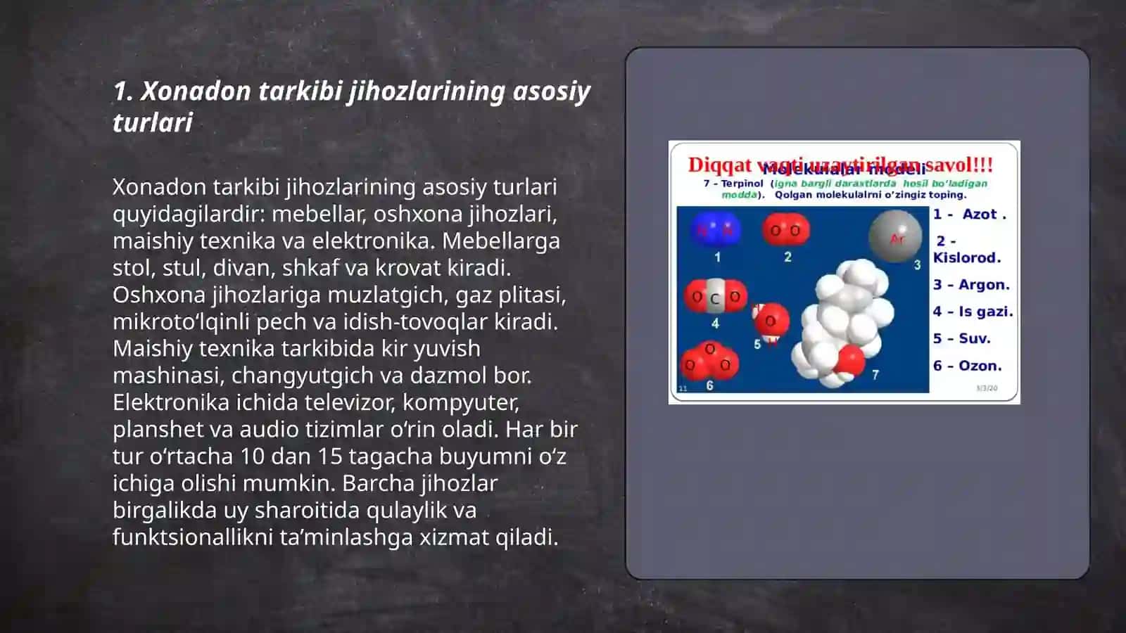Xonadon tarkibi jihozlari va ularning elementlari 3