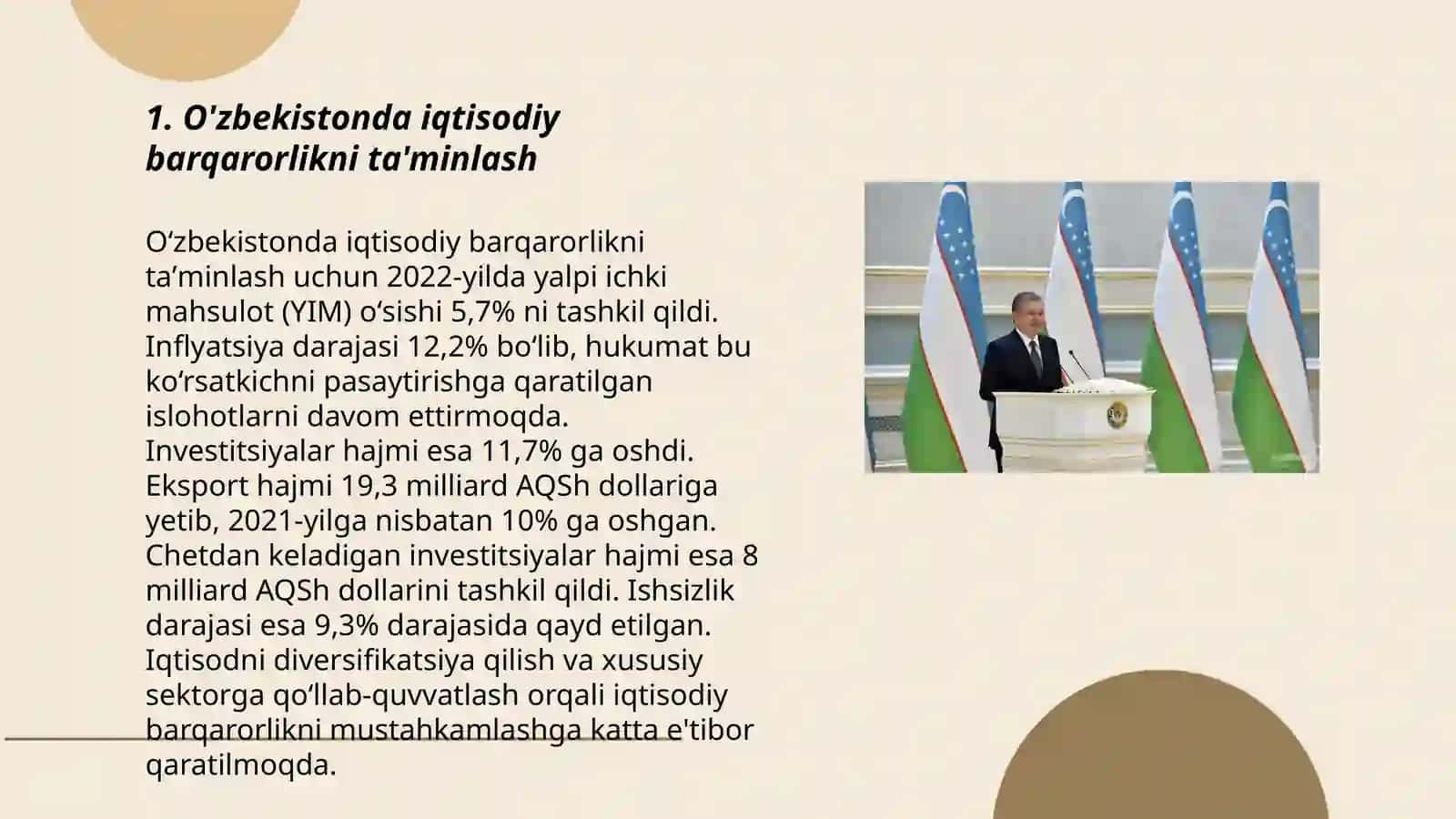 O'zbekistonda iqtisodiy barqarorlikni ta'minlash 3