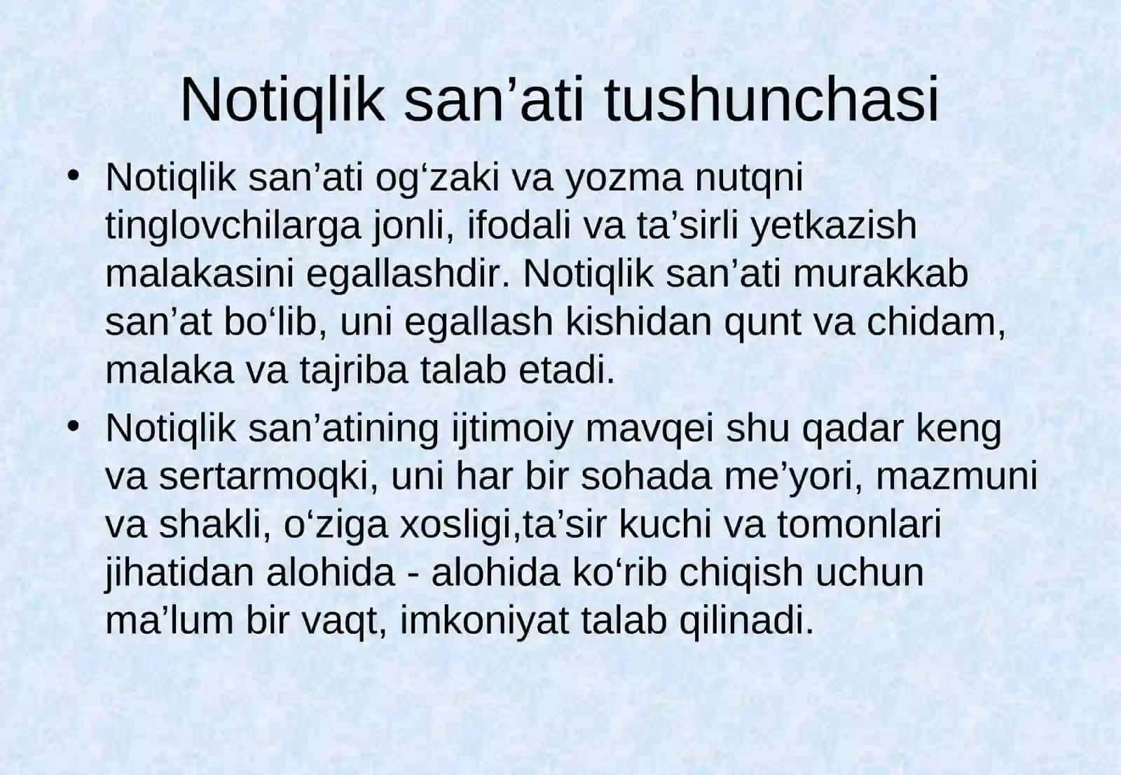 Notiqlik san’ati tushunchasi 3