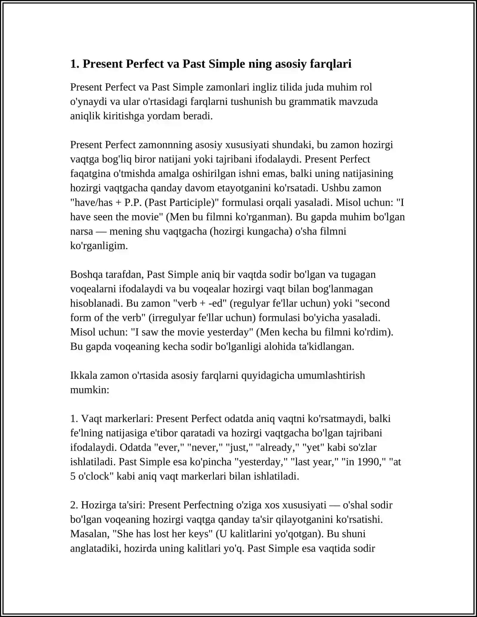 PRESENT PERFECT/ PAST SIMPLE 3