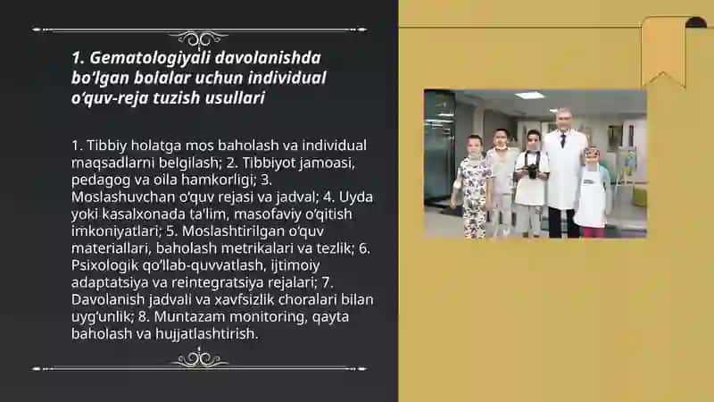 Gematologiyali davolanishda bo‘lgan bolalarda maktabgacha va umumiy o‘rta ta’limni tashkil etish usullar 3