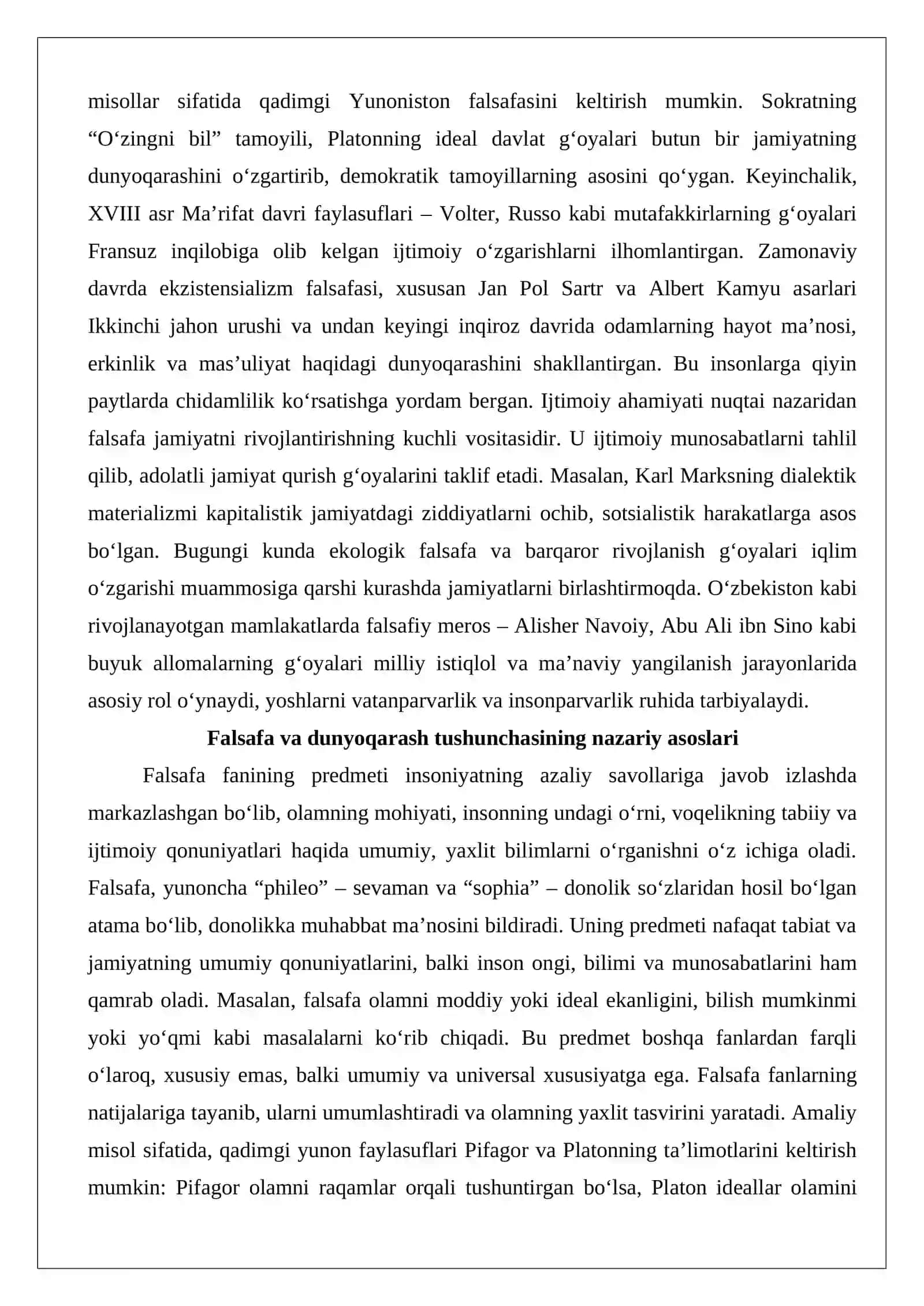 Falsafaning dunyoqarash funksiyasi va uning ijtimoiy ahamiyati 3