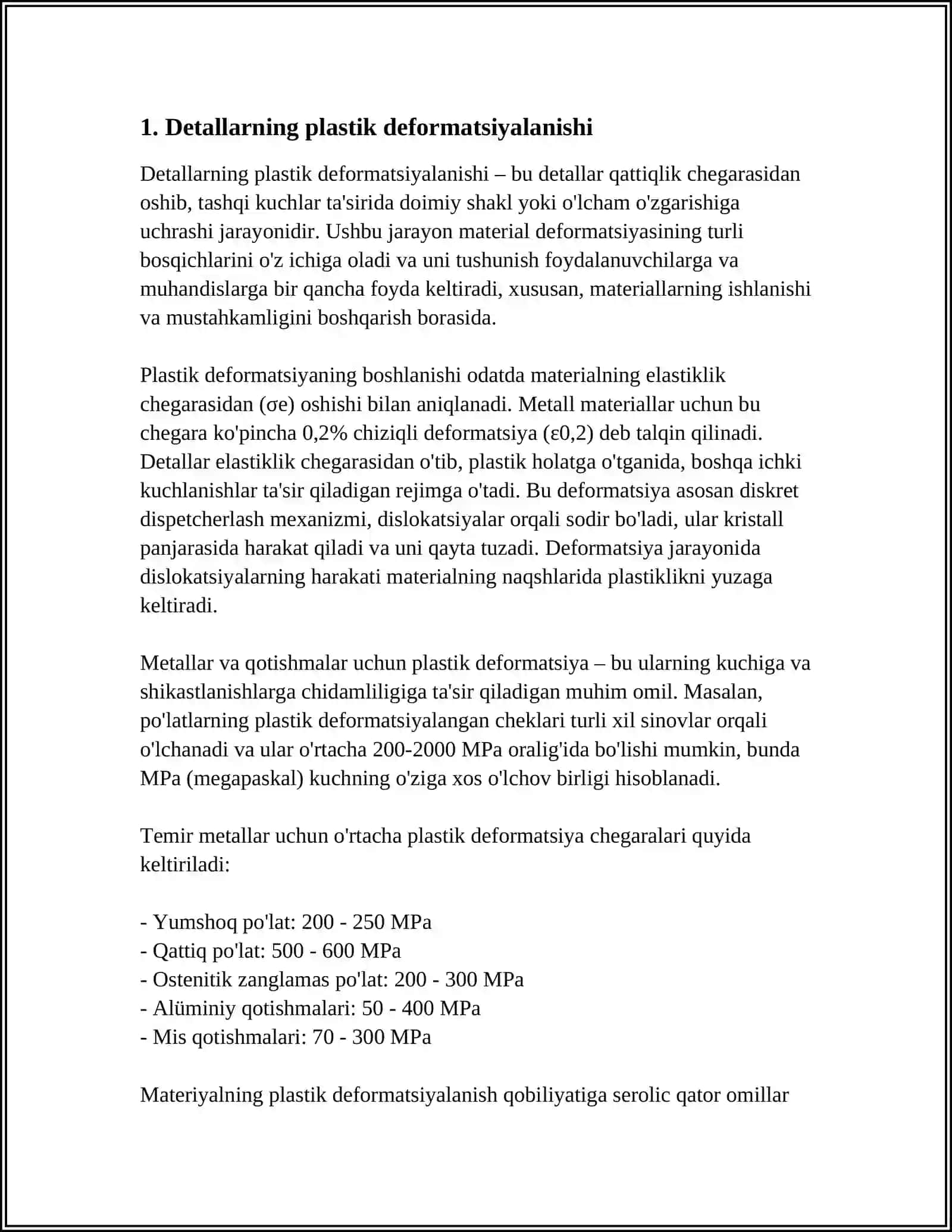 DETALLARNI PLASTIK DEFORMASIYALASH USULI BILAN TAMIRLASH 3