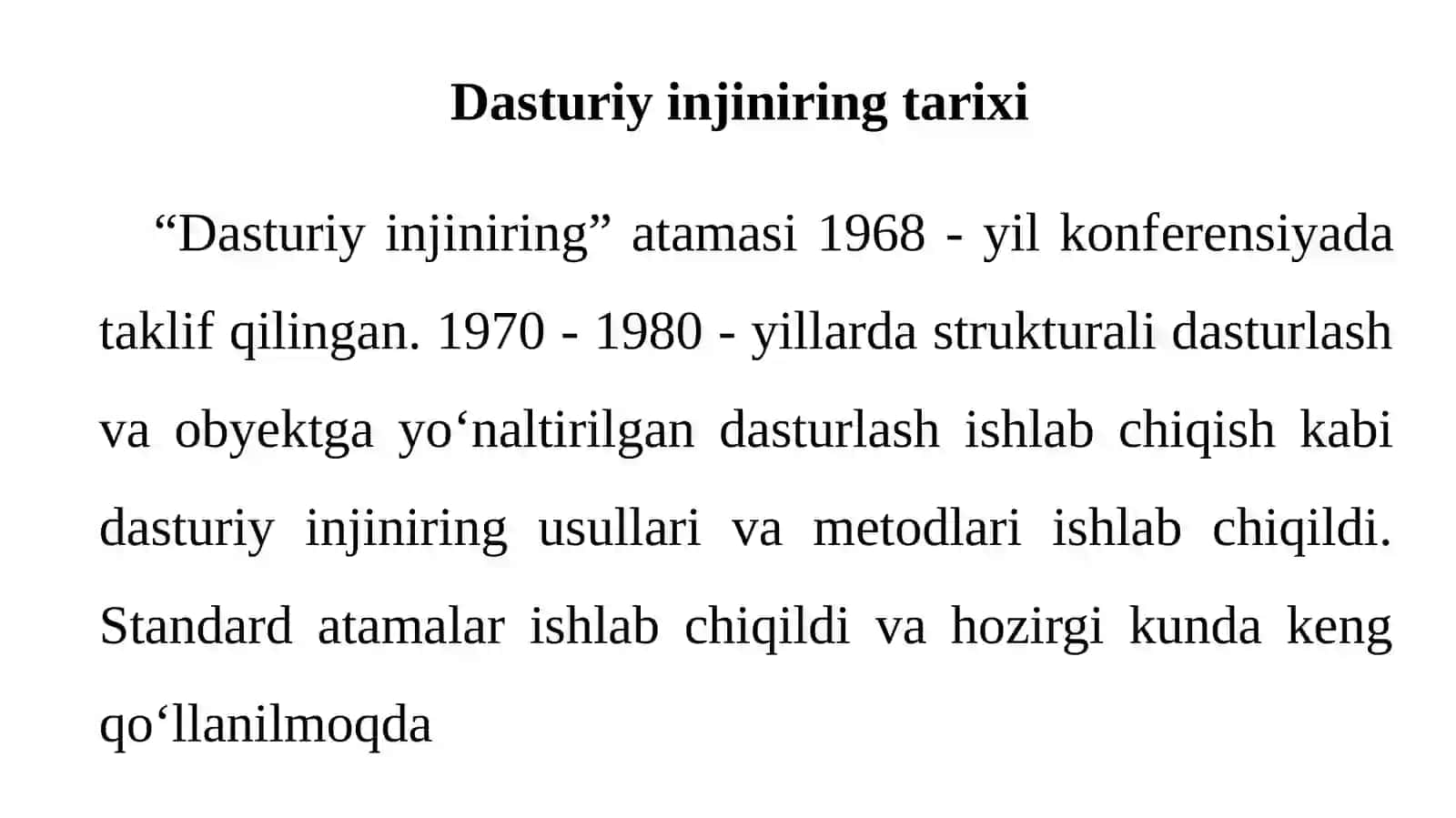Dasturiy injiniringa kirish. Talablarni ishlab chiqish va modellashtirish 3