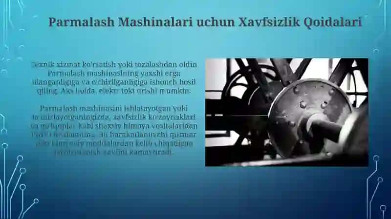 Parmalash Mashinasining Xavfsizlik Qoidalari 3