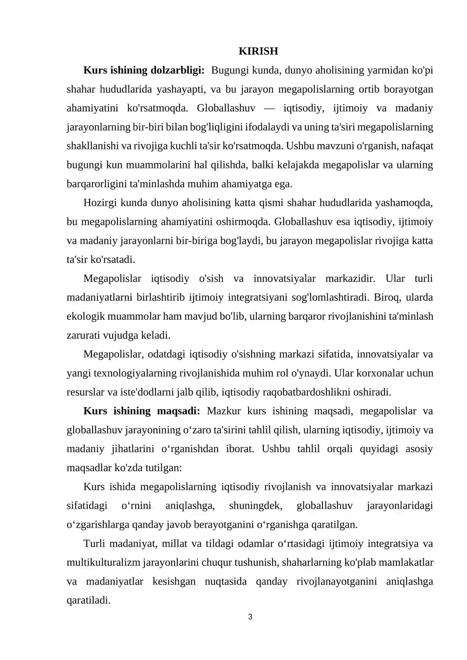 GLOBALLASHUV SHAROITIDA SHAKILLANGAN MEGAPOLISLAR VA ULARNING AMAL QILISH SHART-SHAROITLARI 3