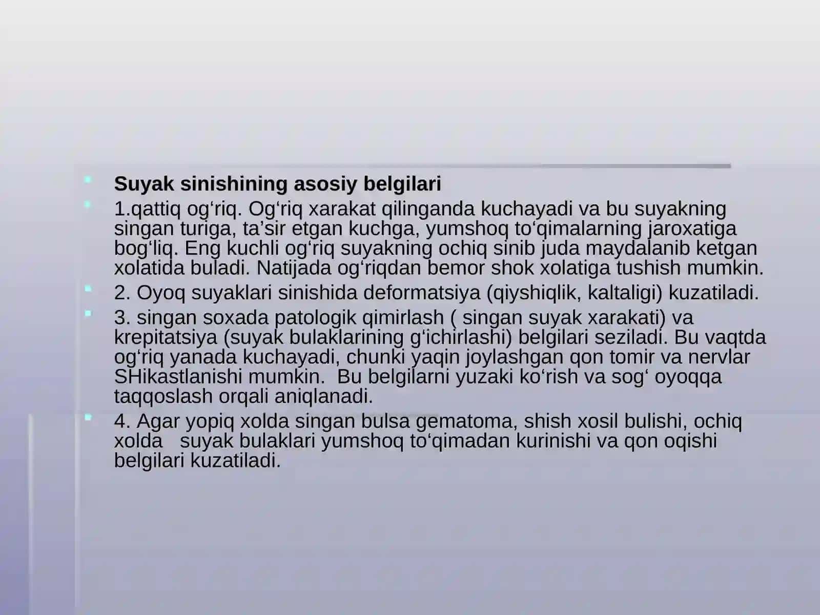 Suyaklar chiqishi va sinishi 3