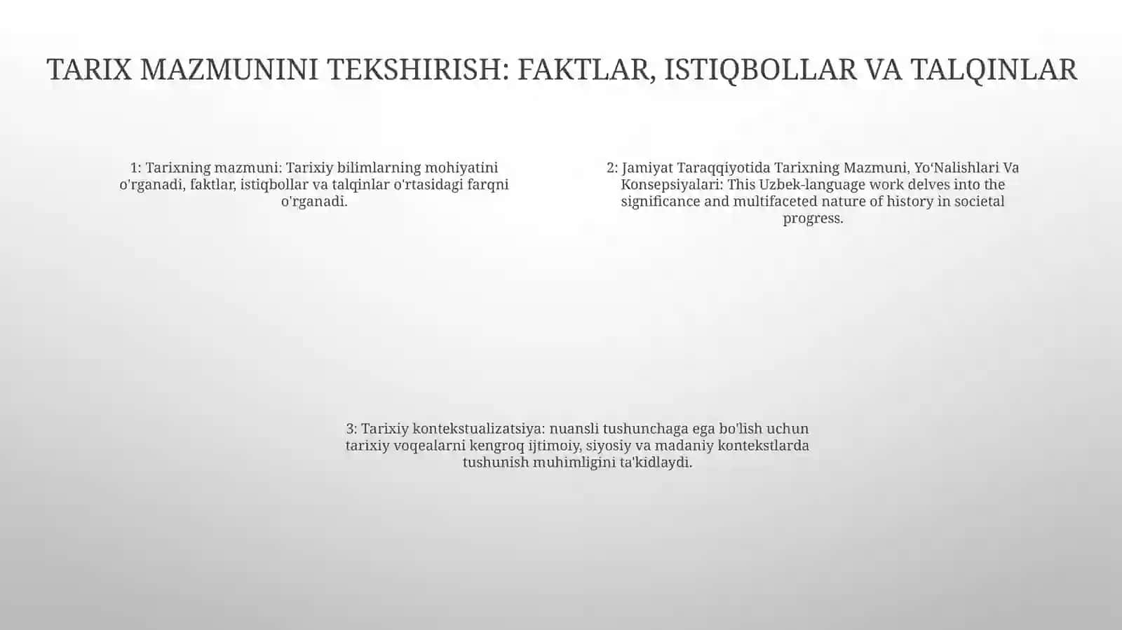 Jamiyat Taraqqiyotida Tarixning Mazmuni, Yo‘Nalishlari Va Konsepsiyalari 3